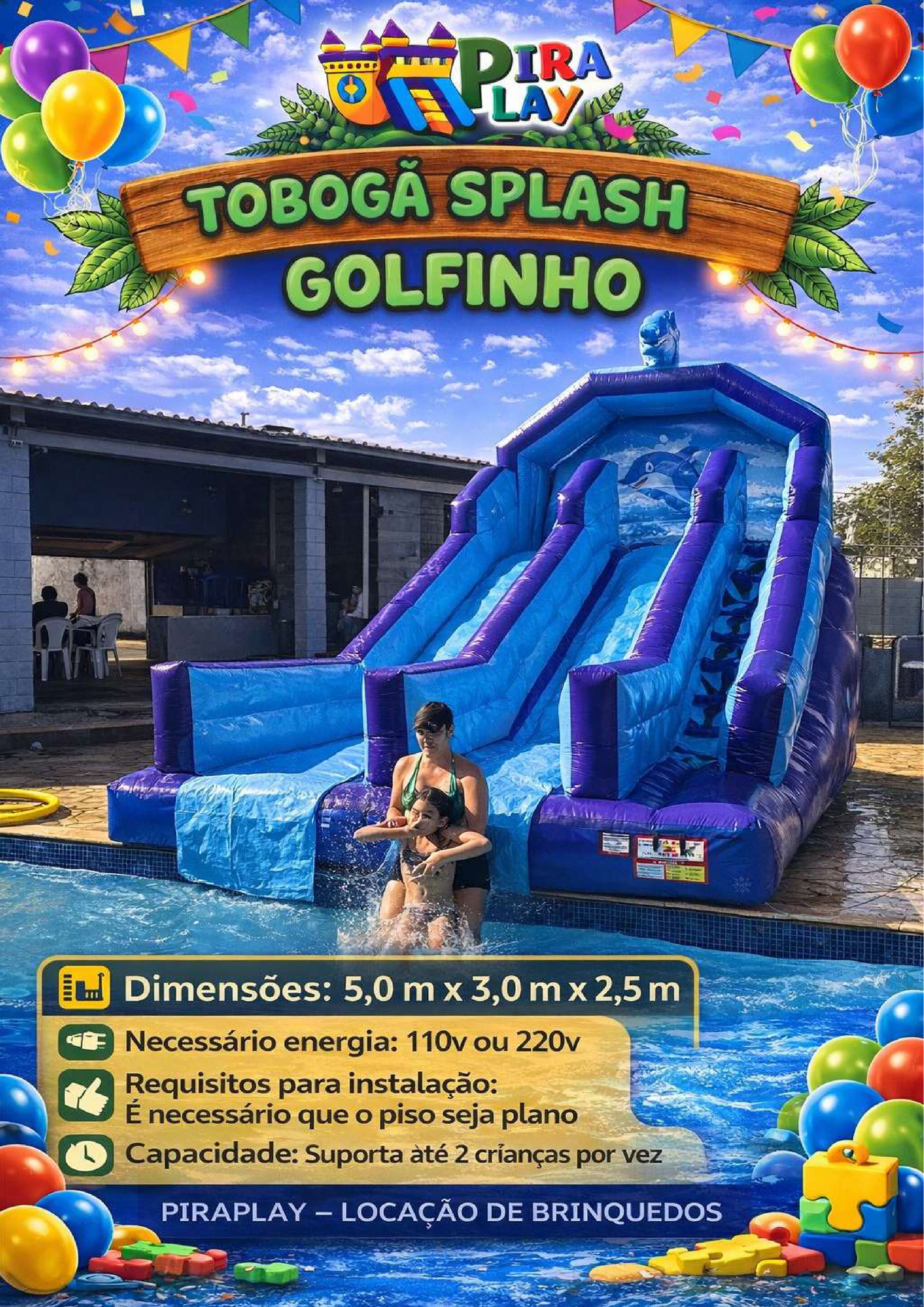 Tobogã Splash Golfinho